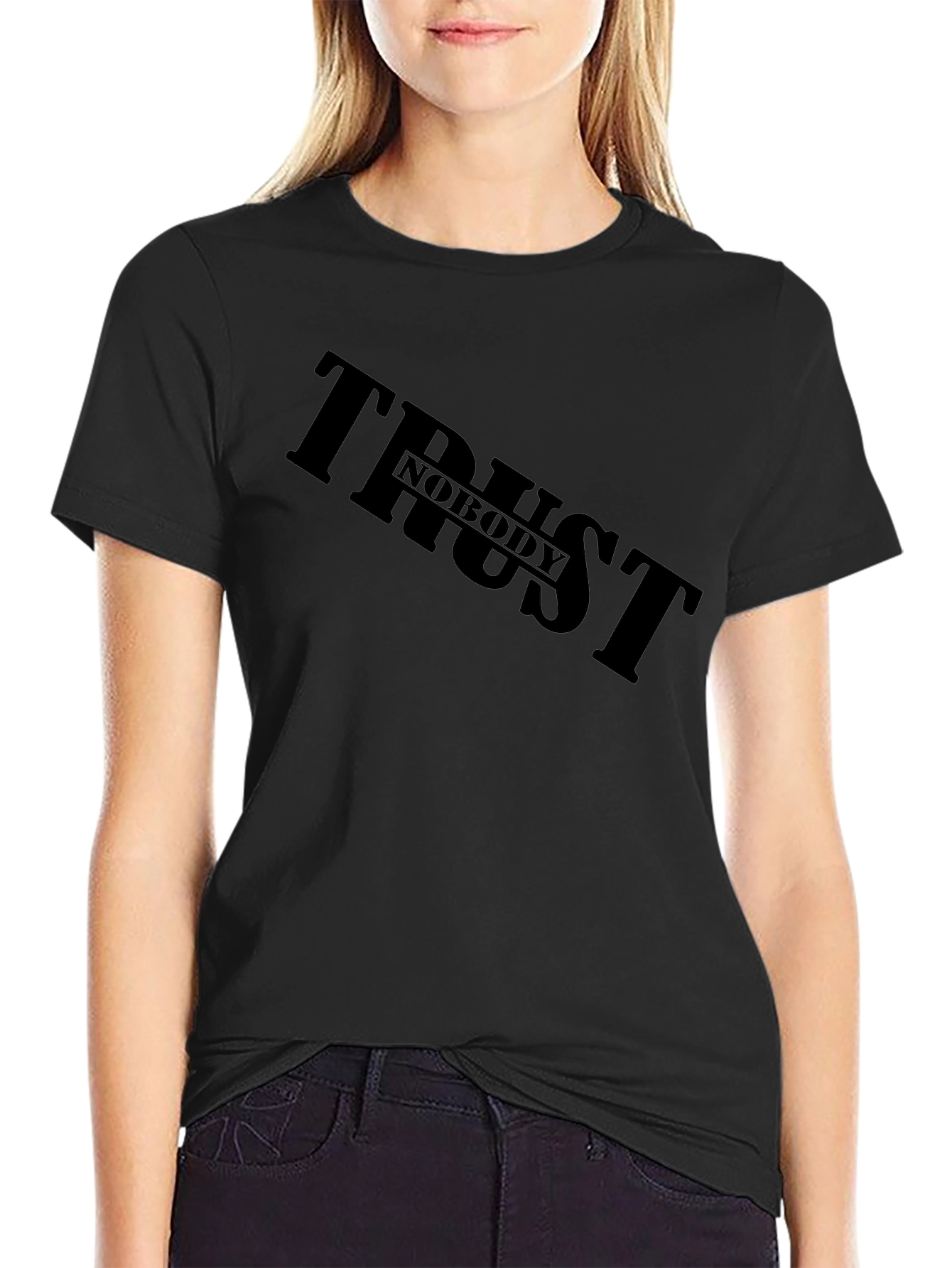 Trust Nobody Black Graphic Tee