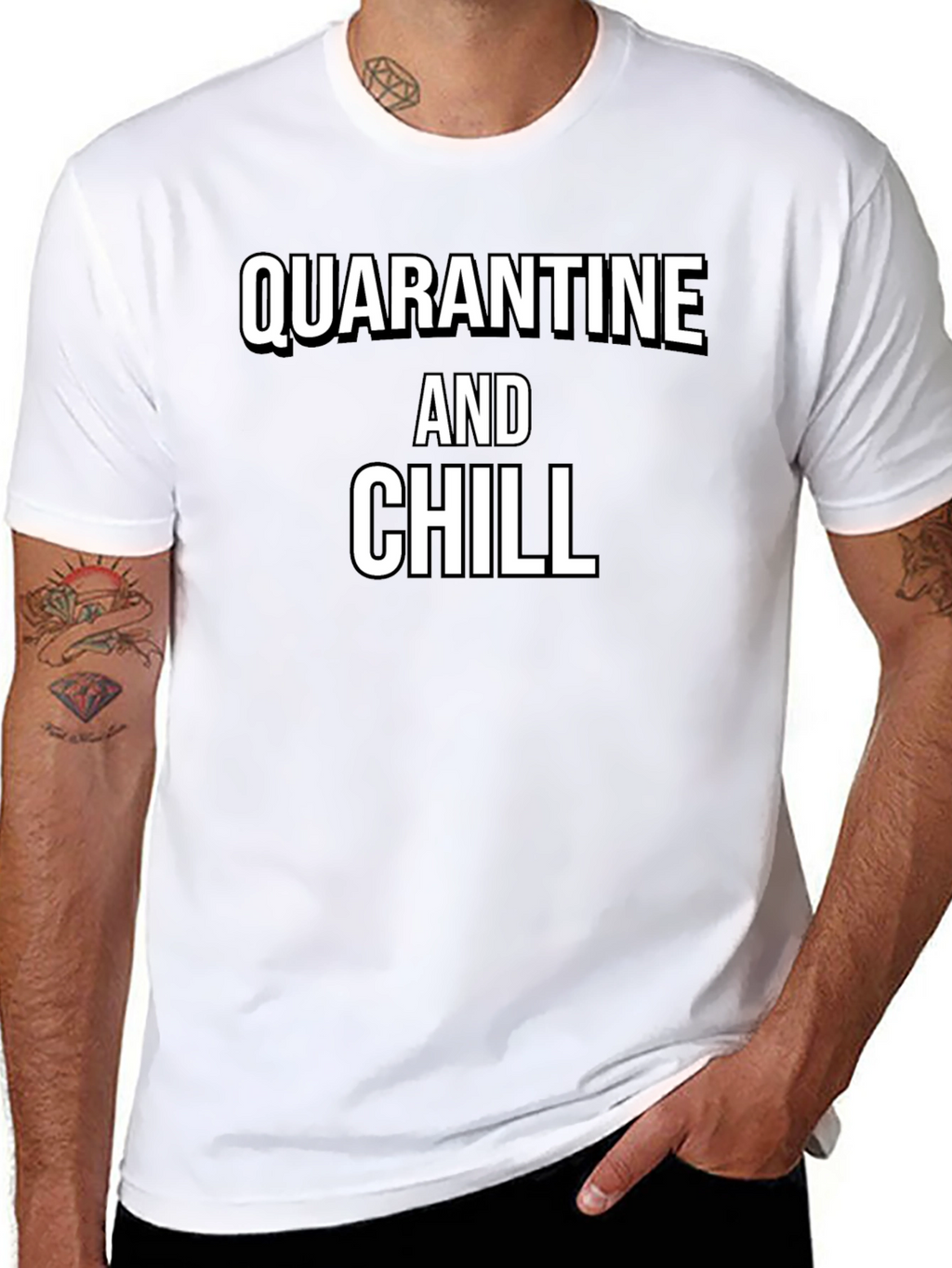 Quarantine and Chill Graphic Tee - Black