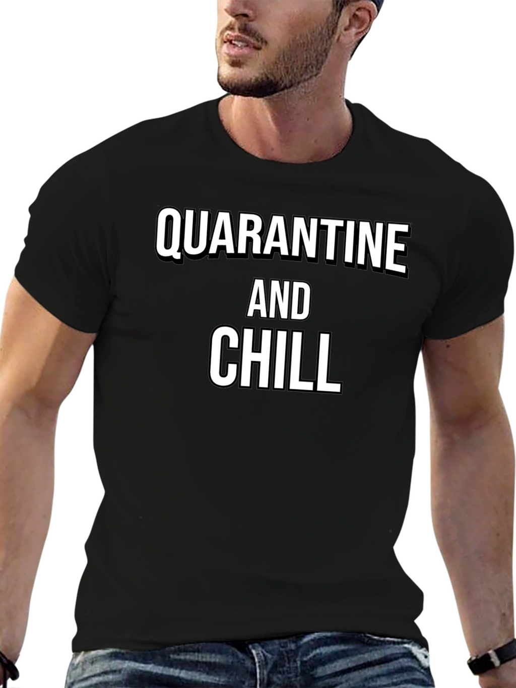 Quarantine and Chill Graphic Tee - Black