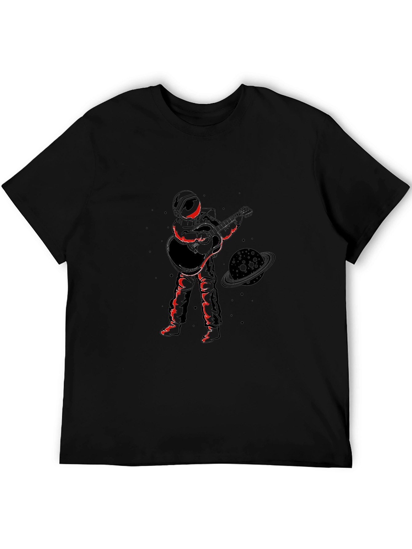 Astronaut Guitar Player Graphic Tee - Cool Space Design