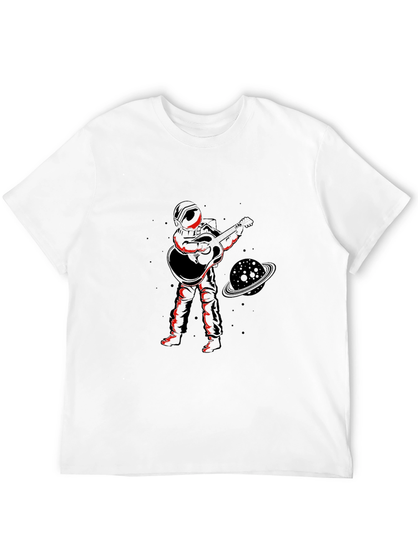 Astronaut Guitar Player Graphic Tee - Cool Space Design