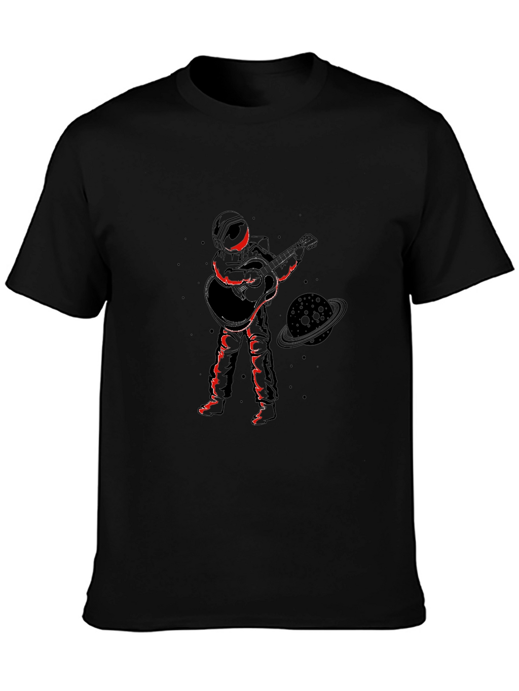 Astronaut Guitar Player Graphic Tee - Cool Space Design