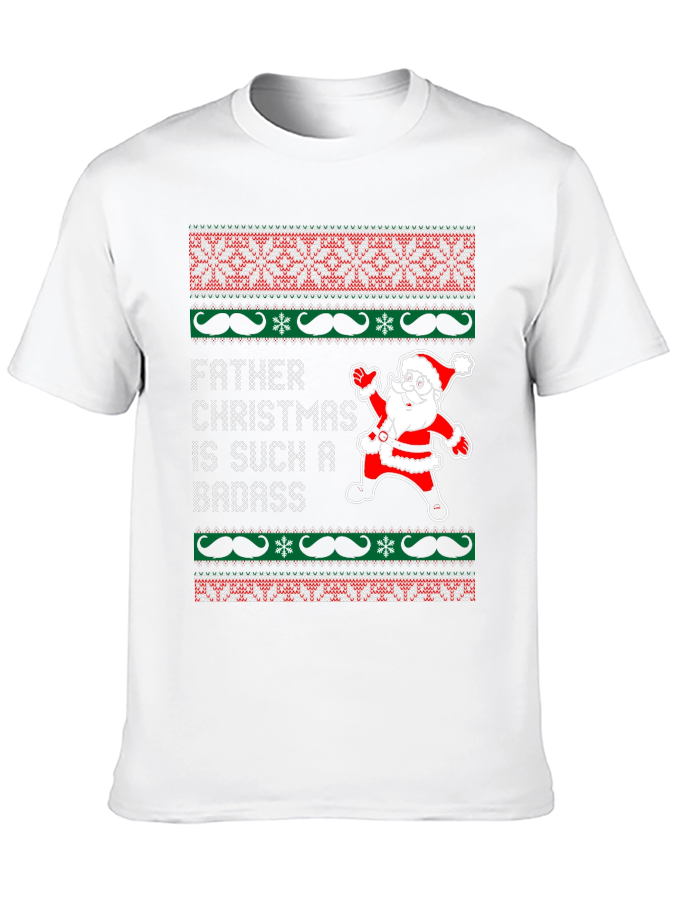 Father Christmas Badass Ugly Sweater Style T-Shirt