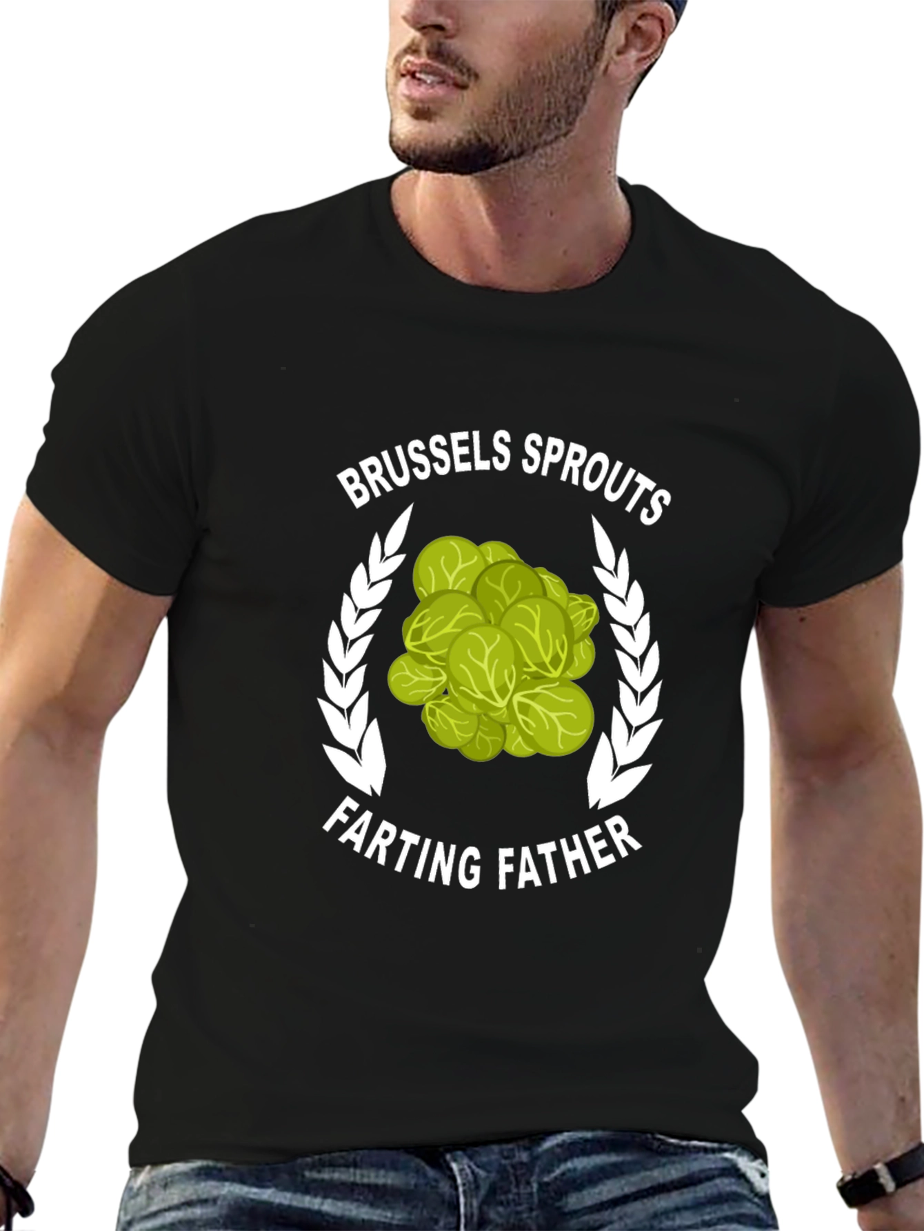 Brussels Sprouts Farting Father Graphic T-Shirt