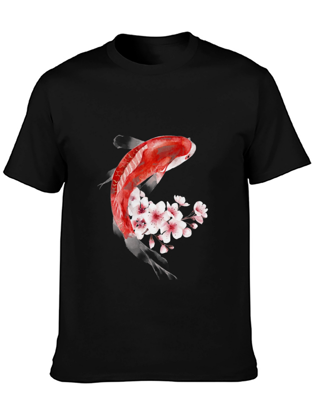 Koi Fish Cherry Blossom Graphic T-Shirt