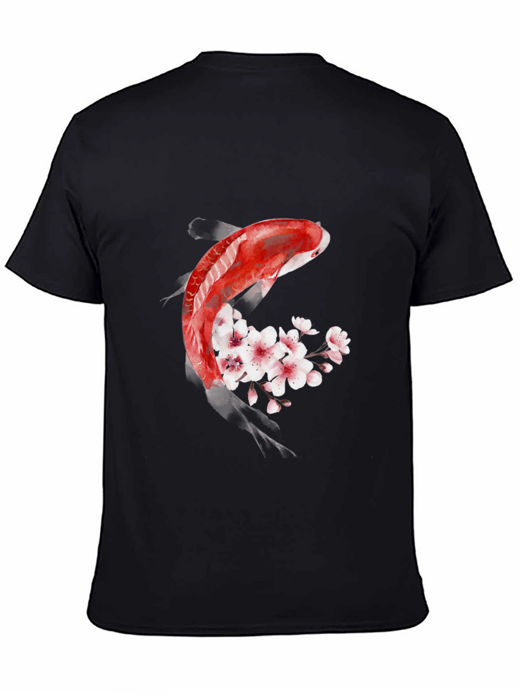 Koi Fish Cherry Blossom Graphic T-Shirt