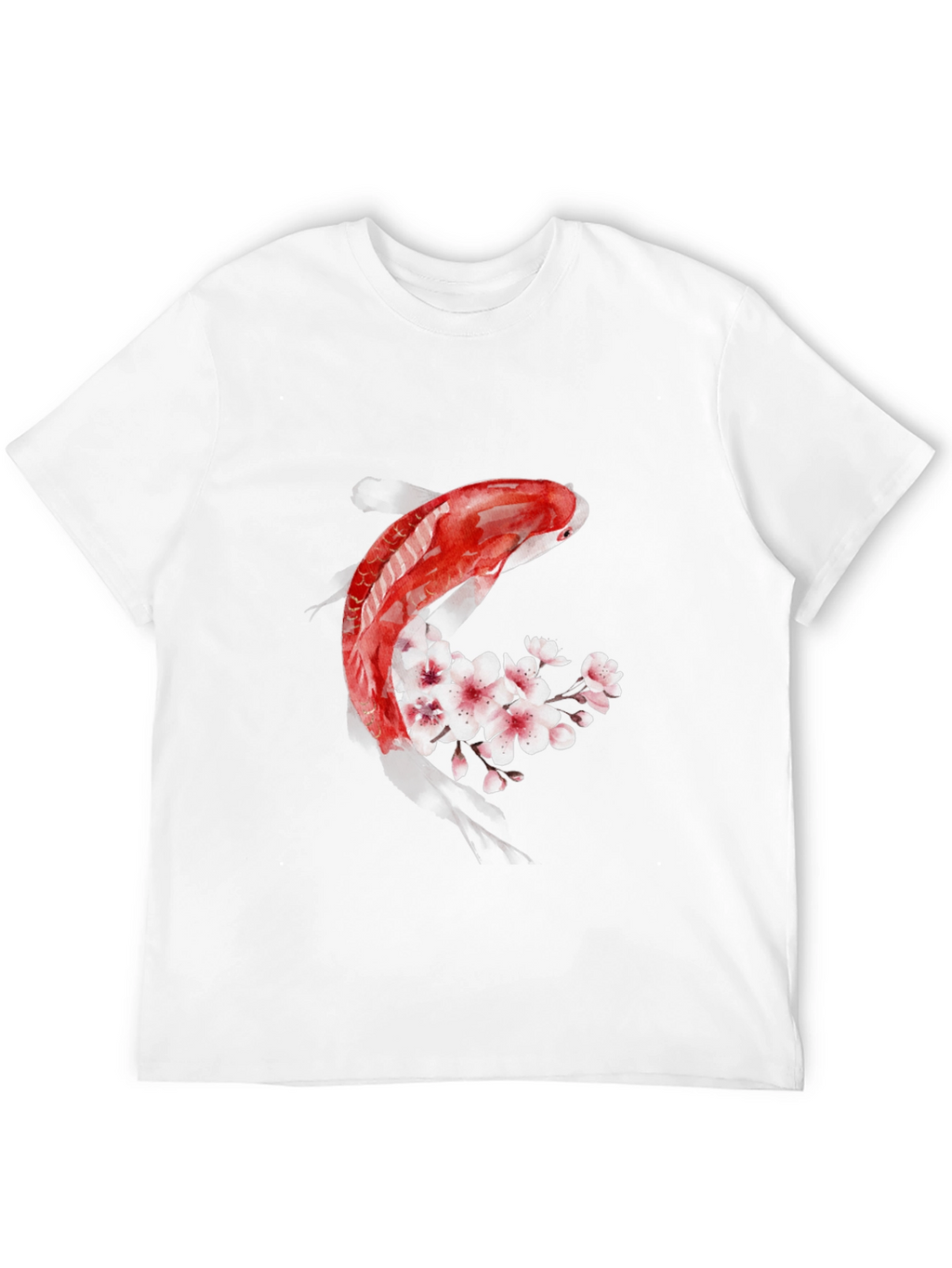 Koi Fish Cherry Blossom Graphic T-Shirt