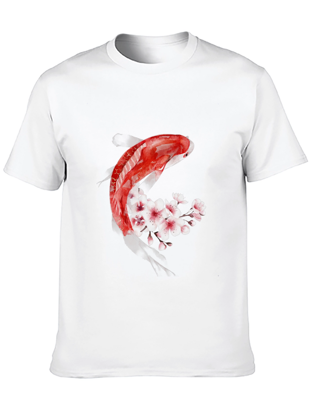 Koi Fish Cherry Blossom Graphic T-Shirt