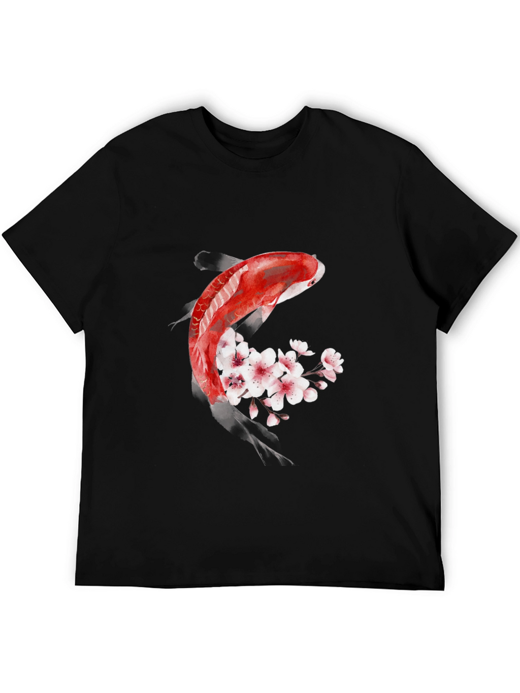 Koi Fish Cherry Blossom Graphic T-Shirt