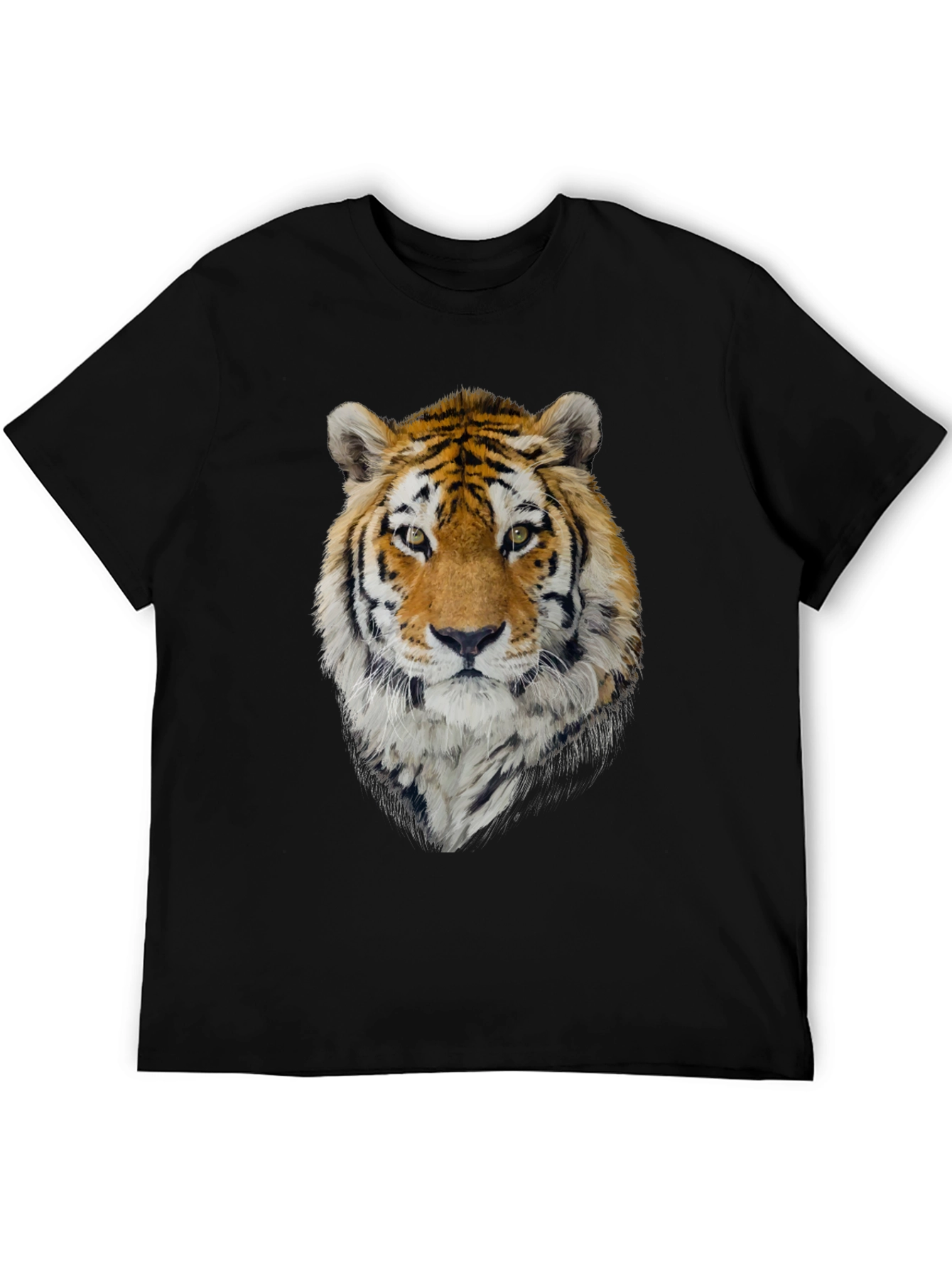 Tiger Graphic Tee - Mens Black Crew Neck T-Shirt