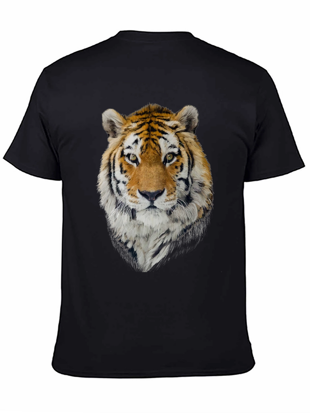 Tiger Graphic Tee - Mens Black Crew Neck T-Shirt
