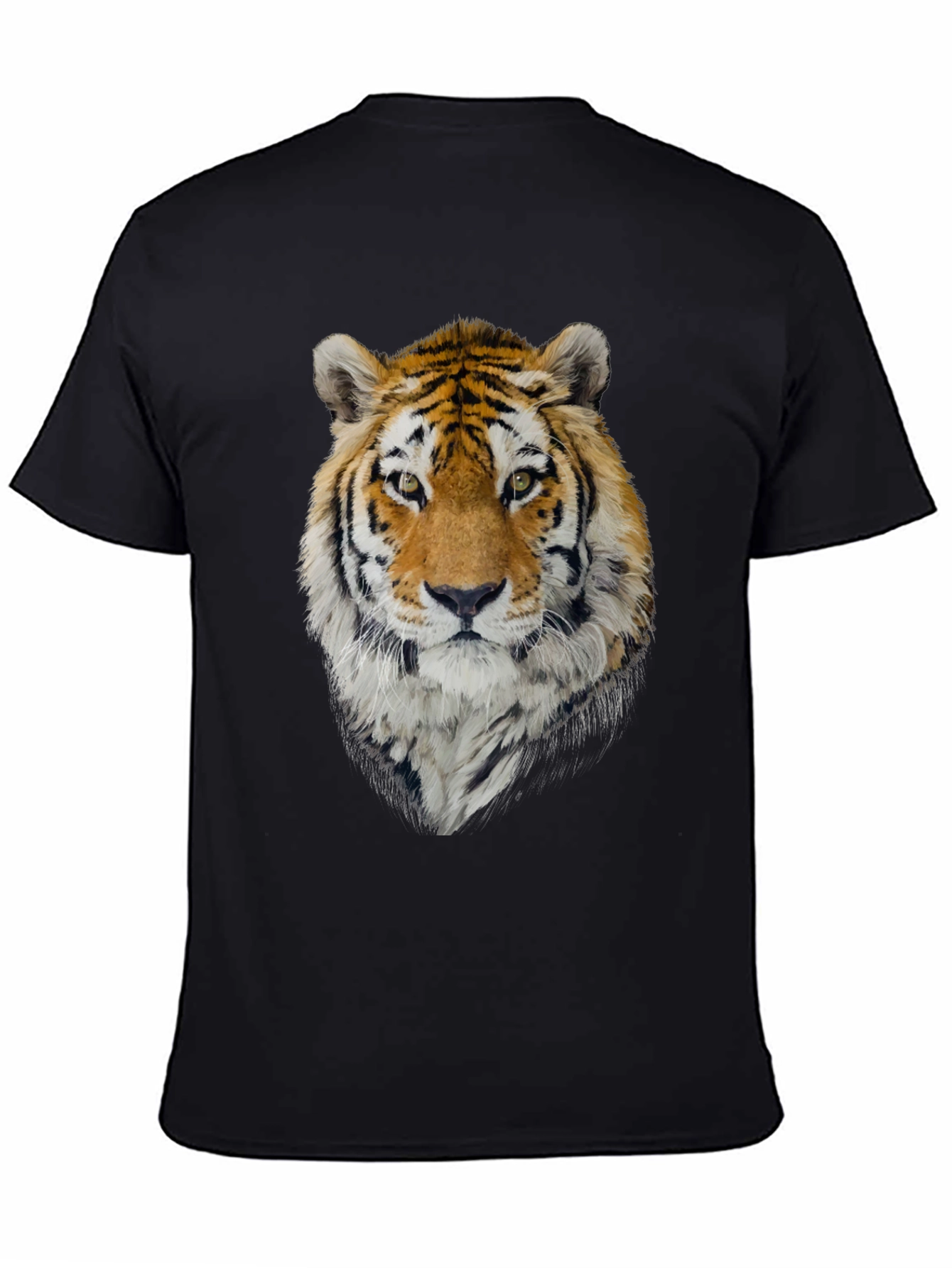 Tiger Graphic Tee - Mens Black Crew Neck T-Shirt