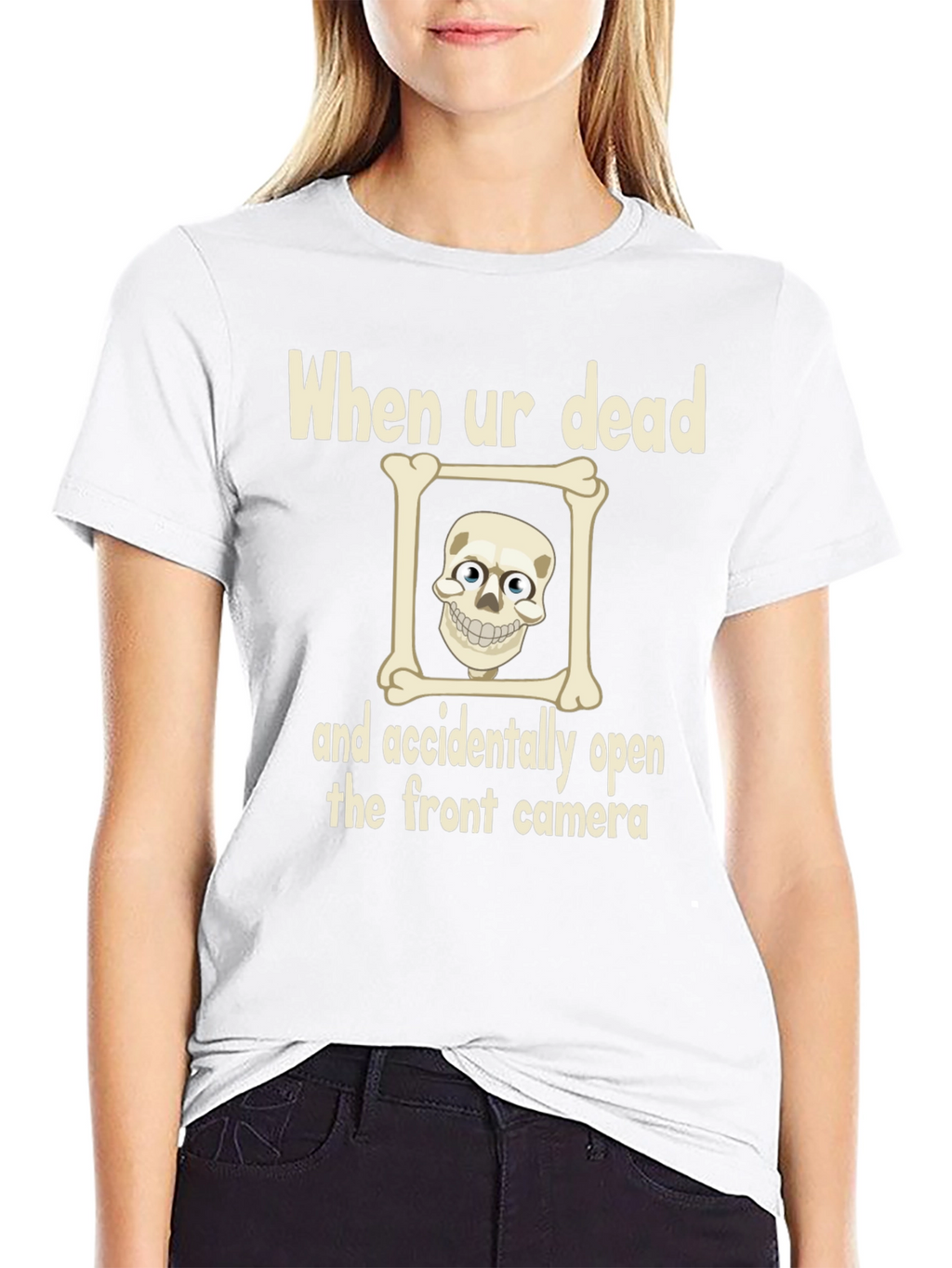 Humorous Skeleton T-Shirt - When Ur Dead Design
