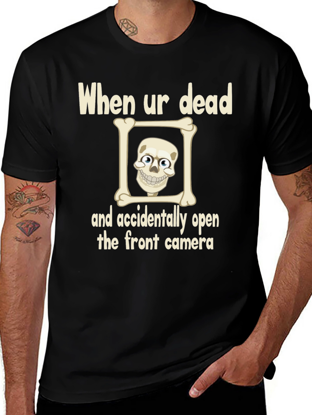 Humorous Skeleton T-Shirt - When Ur Dead Design