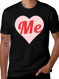 Me Heart Graphic Tee - Trendy Black T-Shirt