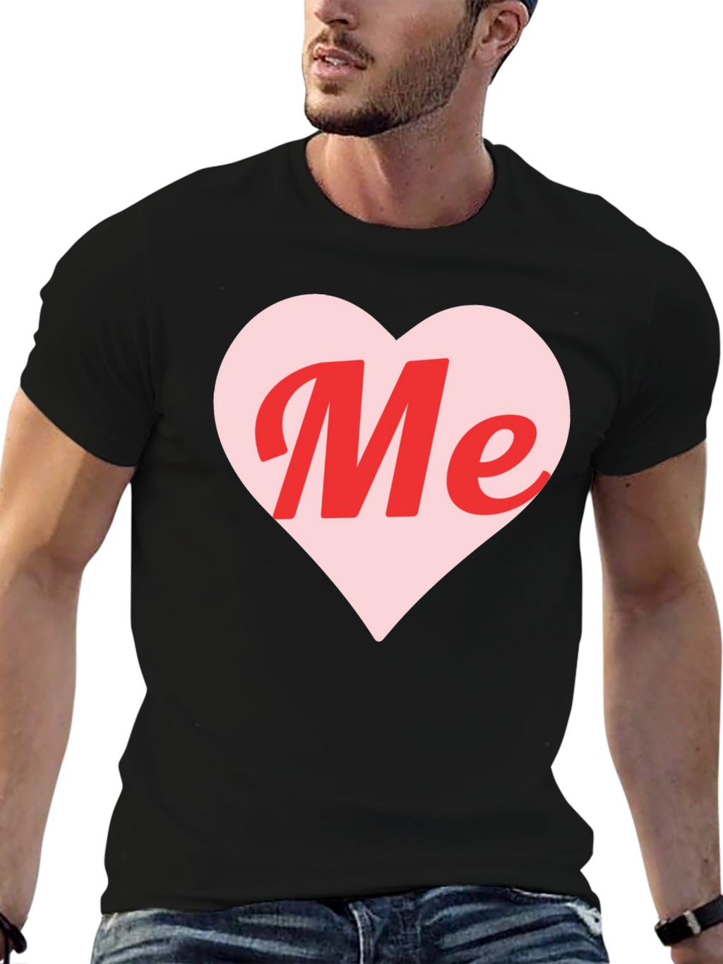 Me Heart Graphic Tee - Trendy Black T-Shirt
