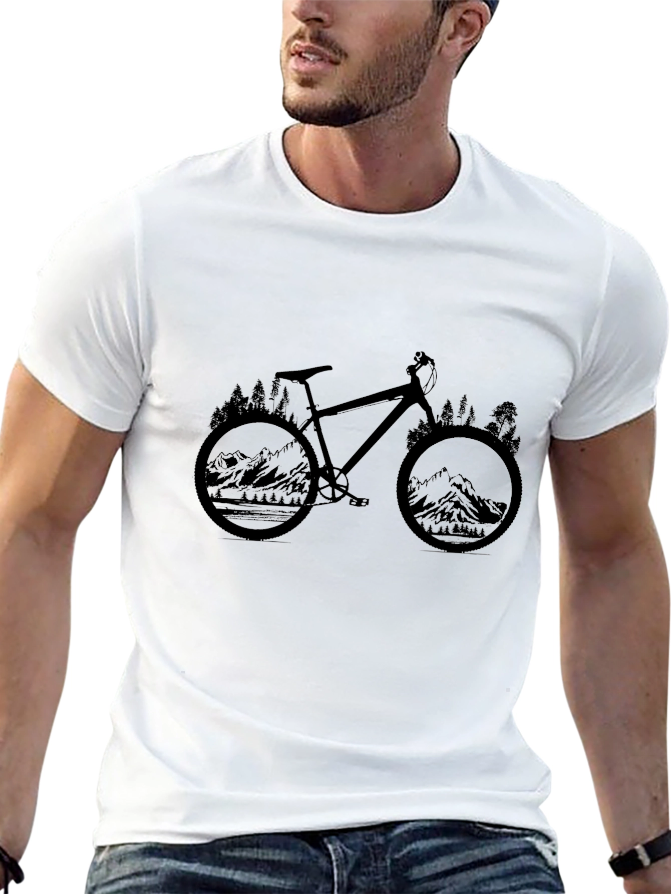 Mountain Bike Graphic Tee - Nature Lover Shirt
