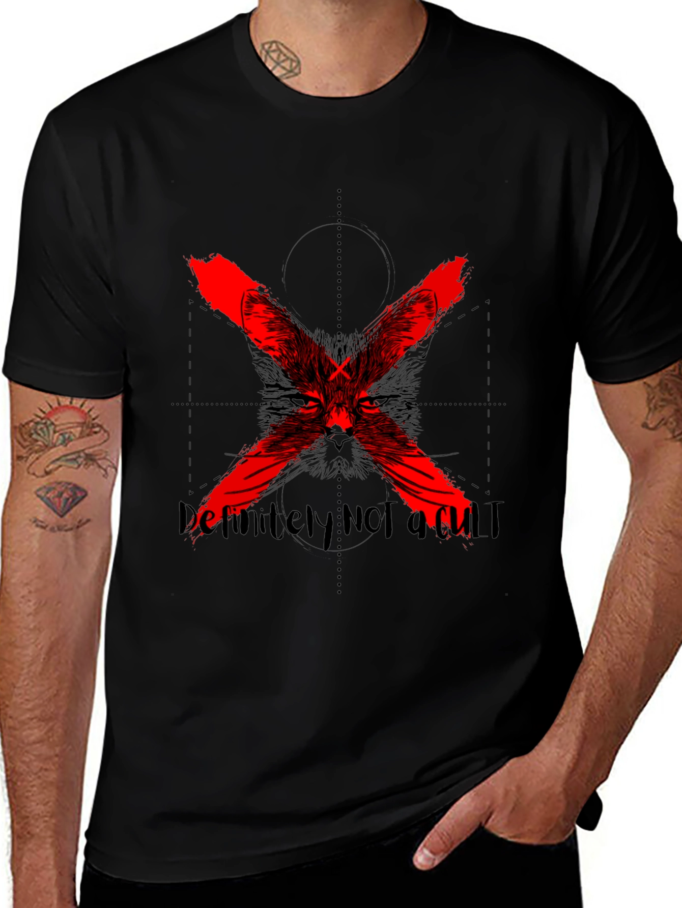 Definitely Not a Cult Black Graphic Tee