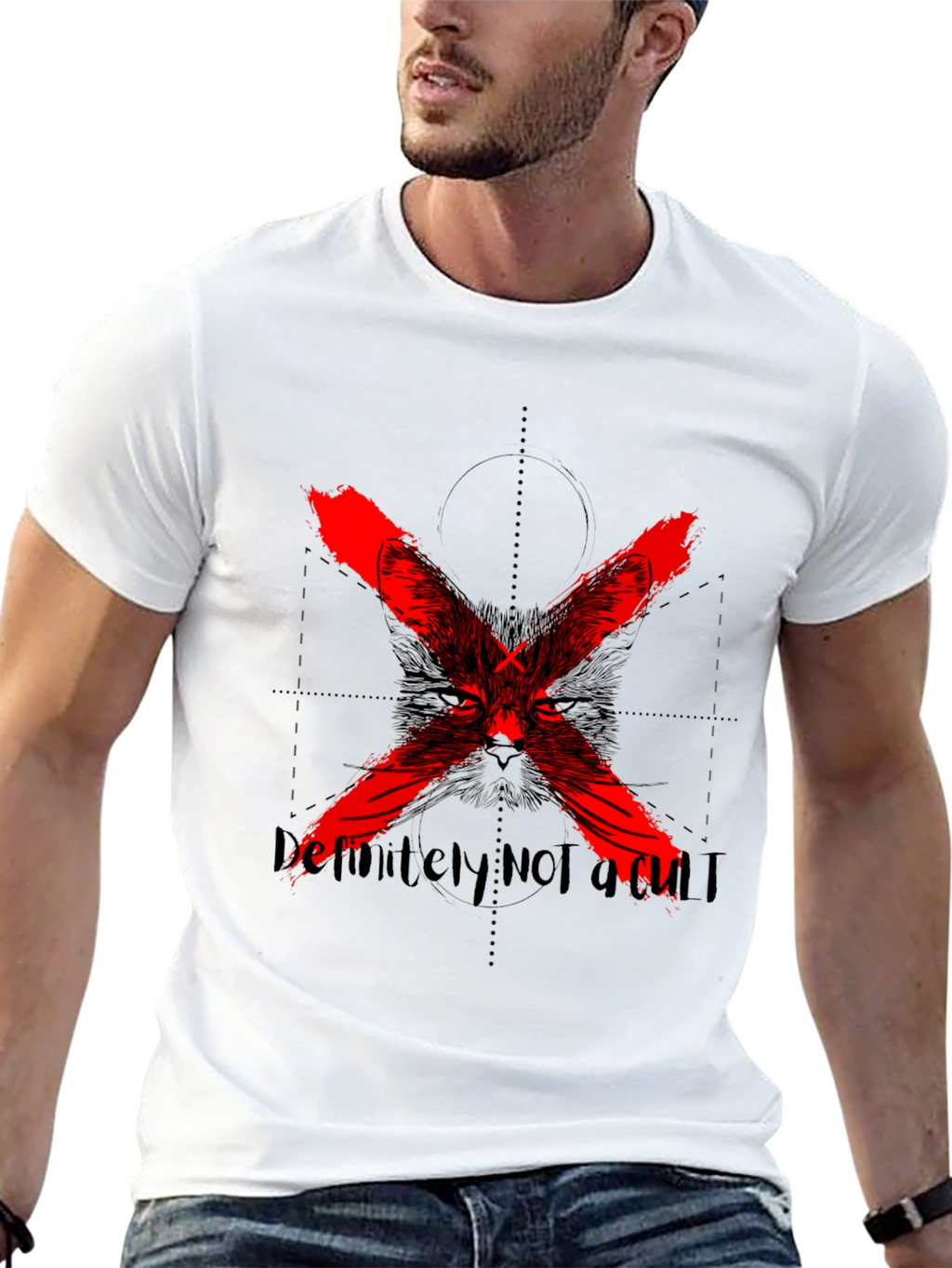 Definitely Not a Cult Black Graphic Tee