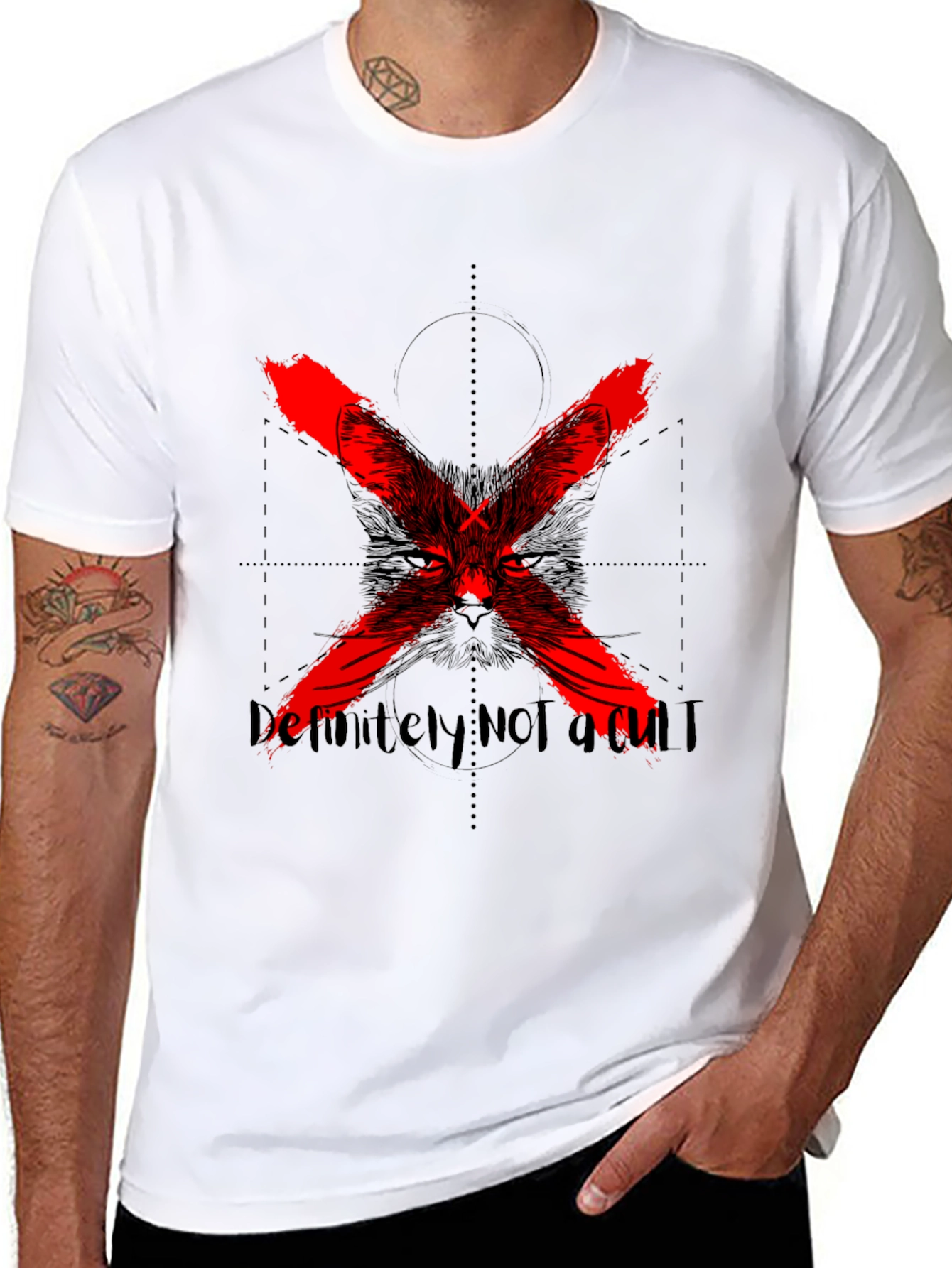 Definitely Not a Cult Black Graphic Tee