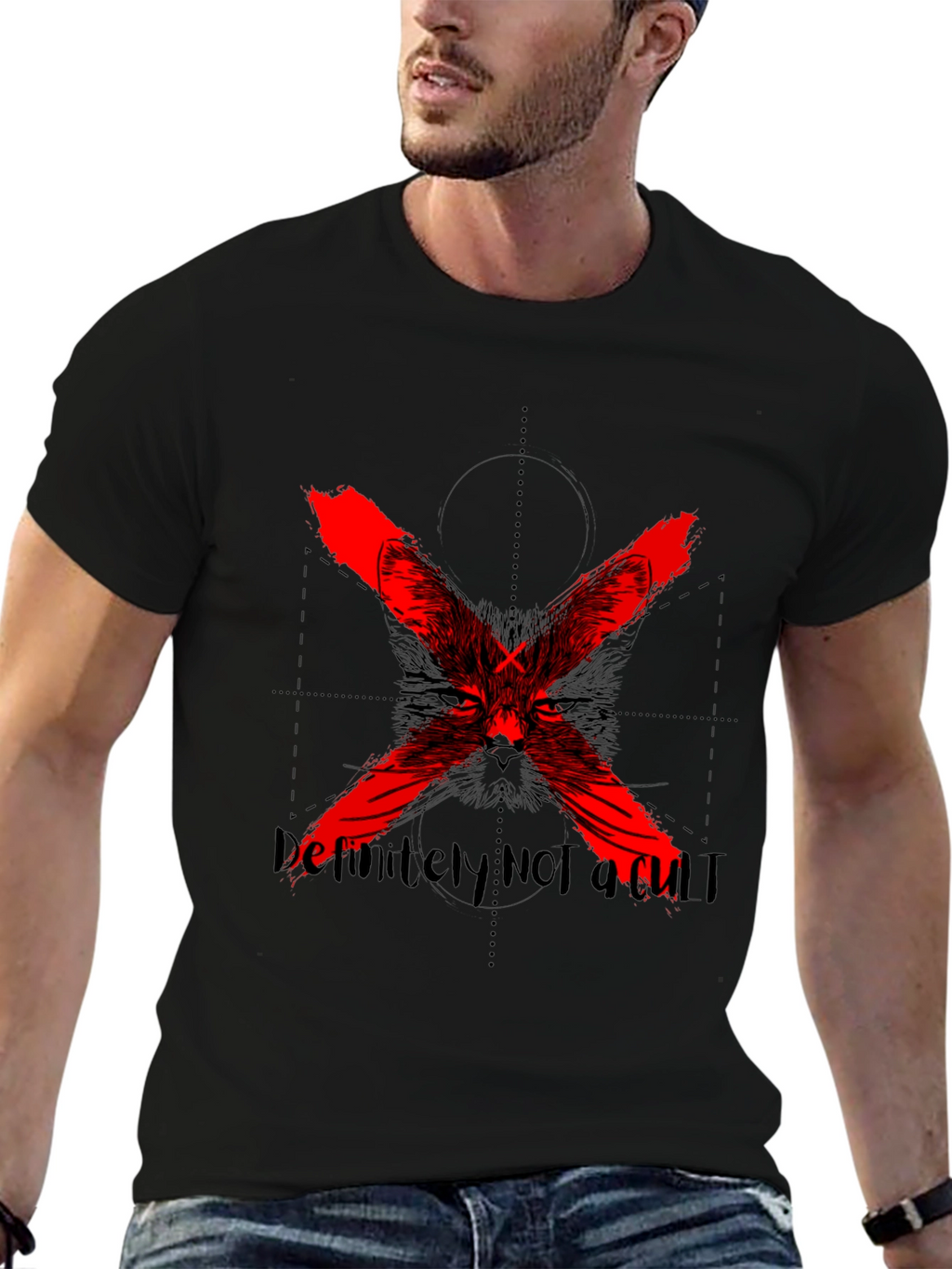 Definitely Not a Cult Black Graphic Tee
