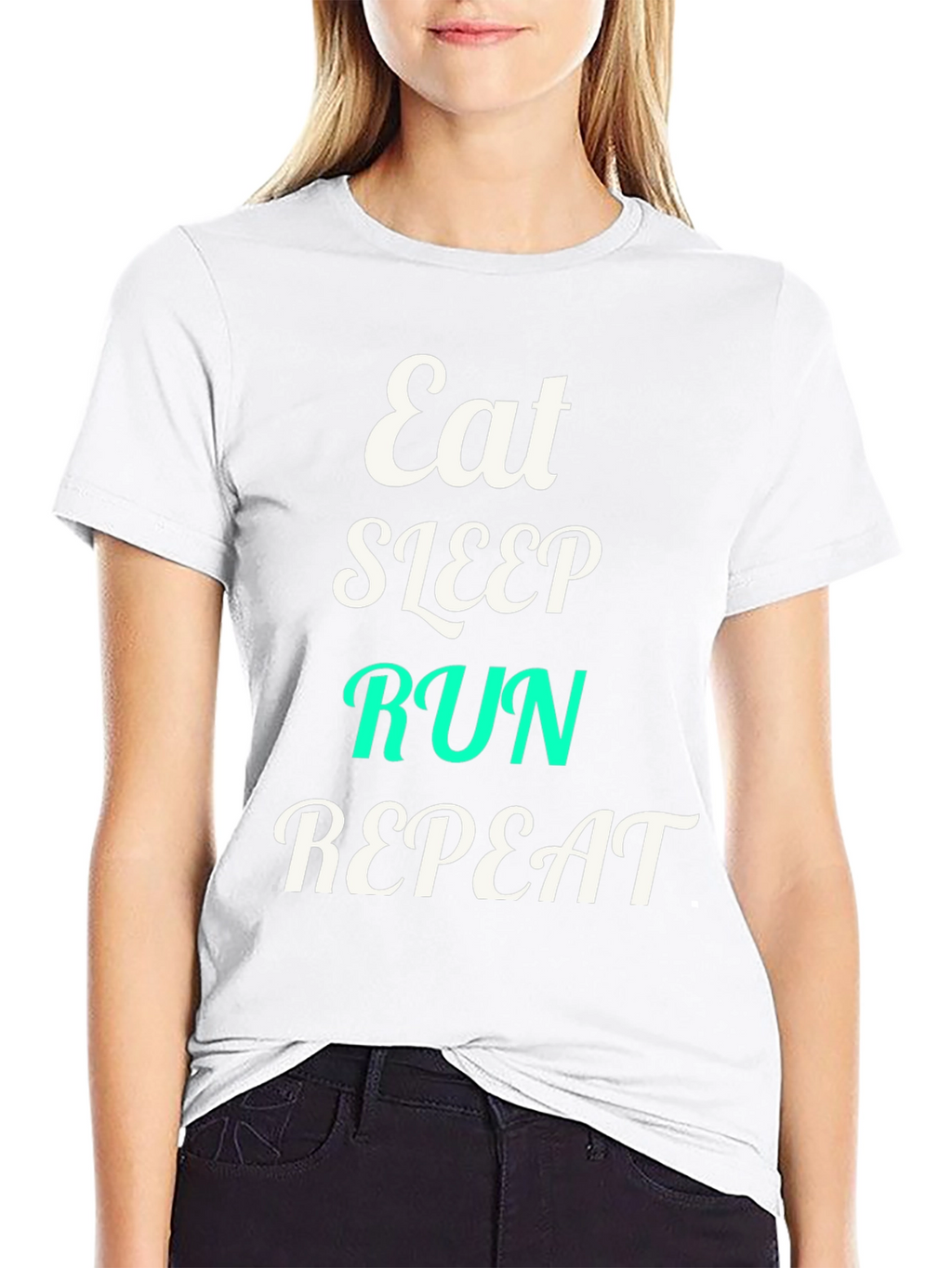 Eat Sleep Run Repeat Black Graphic T-Shirt