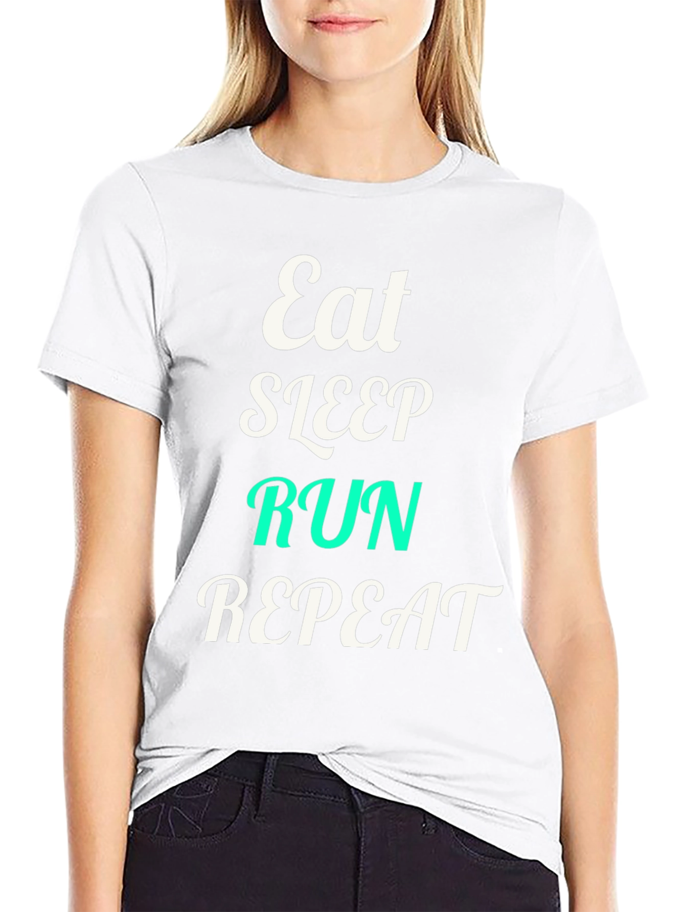 Eat Sleep Run Repeat Black Graphic T-Shirt