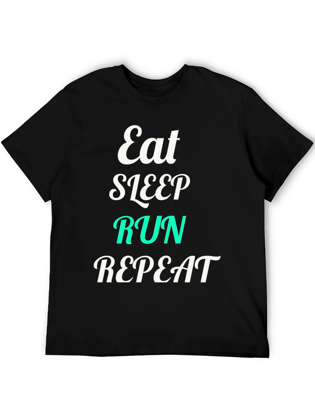 Eat Sleep Run Repeat Black Graphic T-Shirt