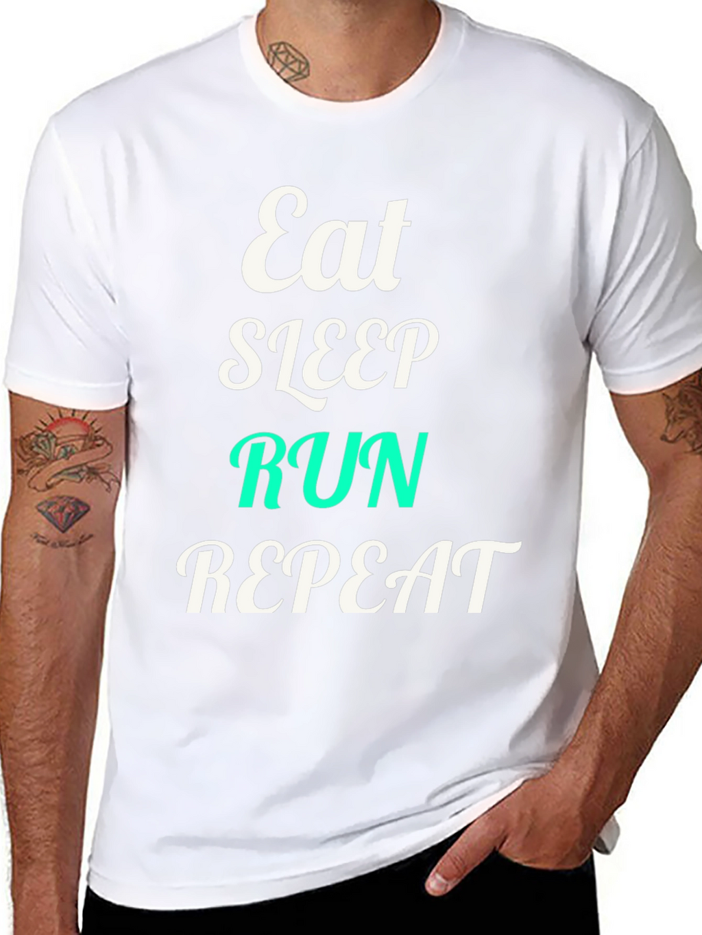 Eat Sleep Run Repeat Black Graphic T-Shirt