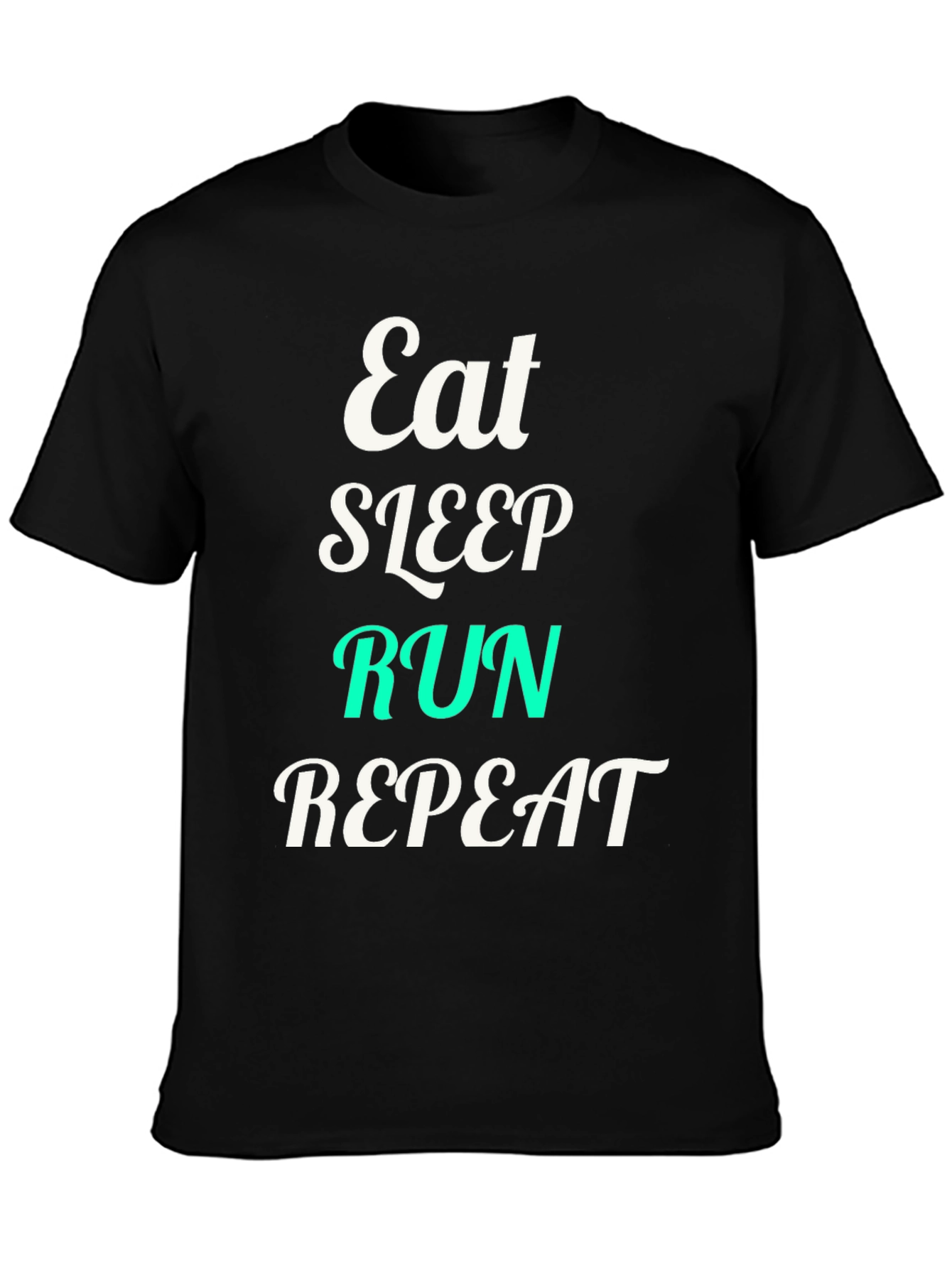 Eat Sleep Run Repeat Black Graphic T-Shirt