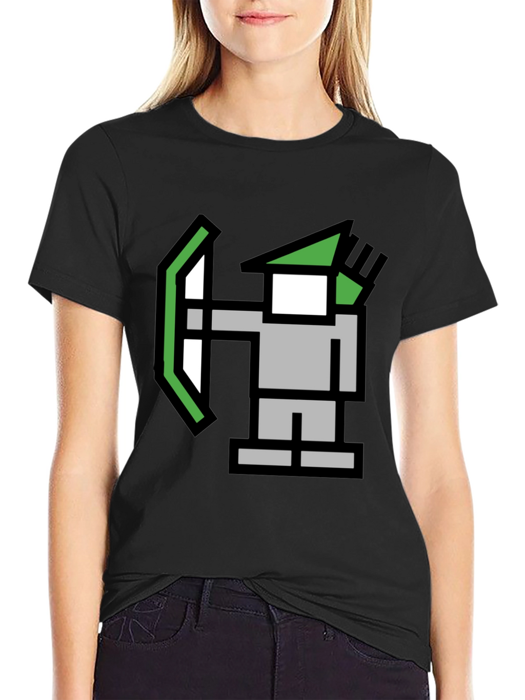 Pixel Archer Black Tee - Retro Gaming Style