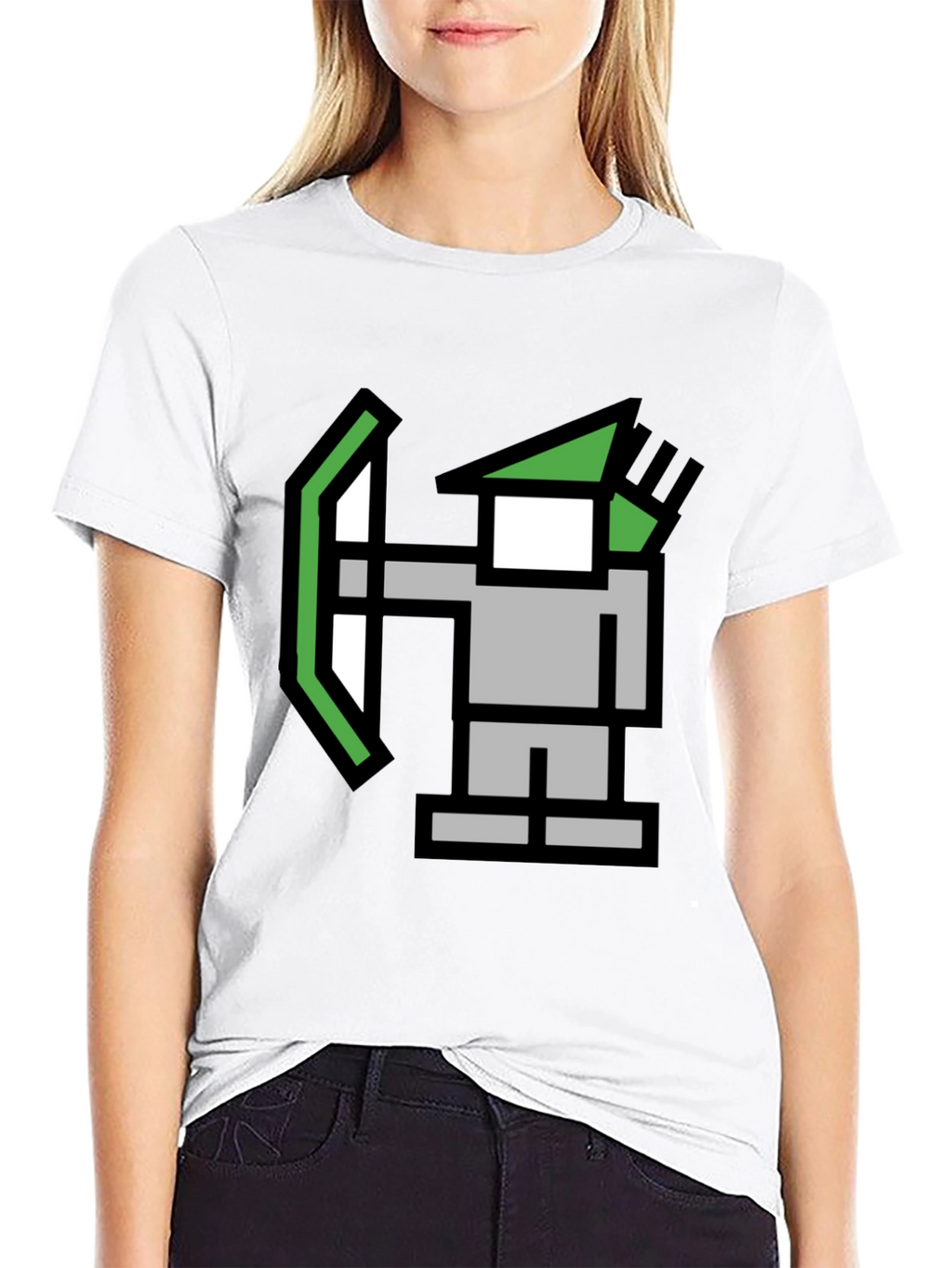 Pixel Archer Black Tee - Retro Gaming Style