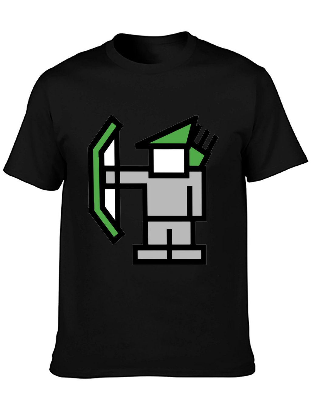 Pixel Archer Black Tee - Retro Gaming Style