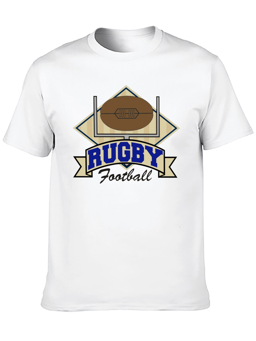 Rugby Football Graphic Black T-Shirt