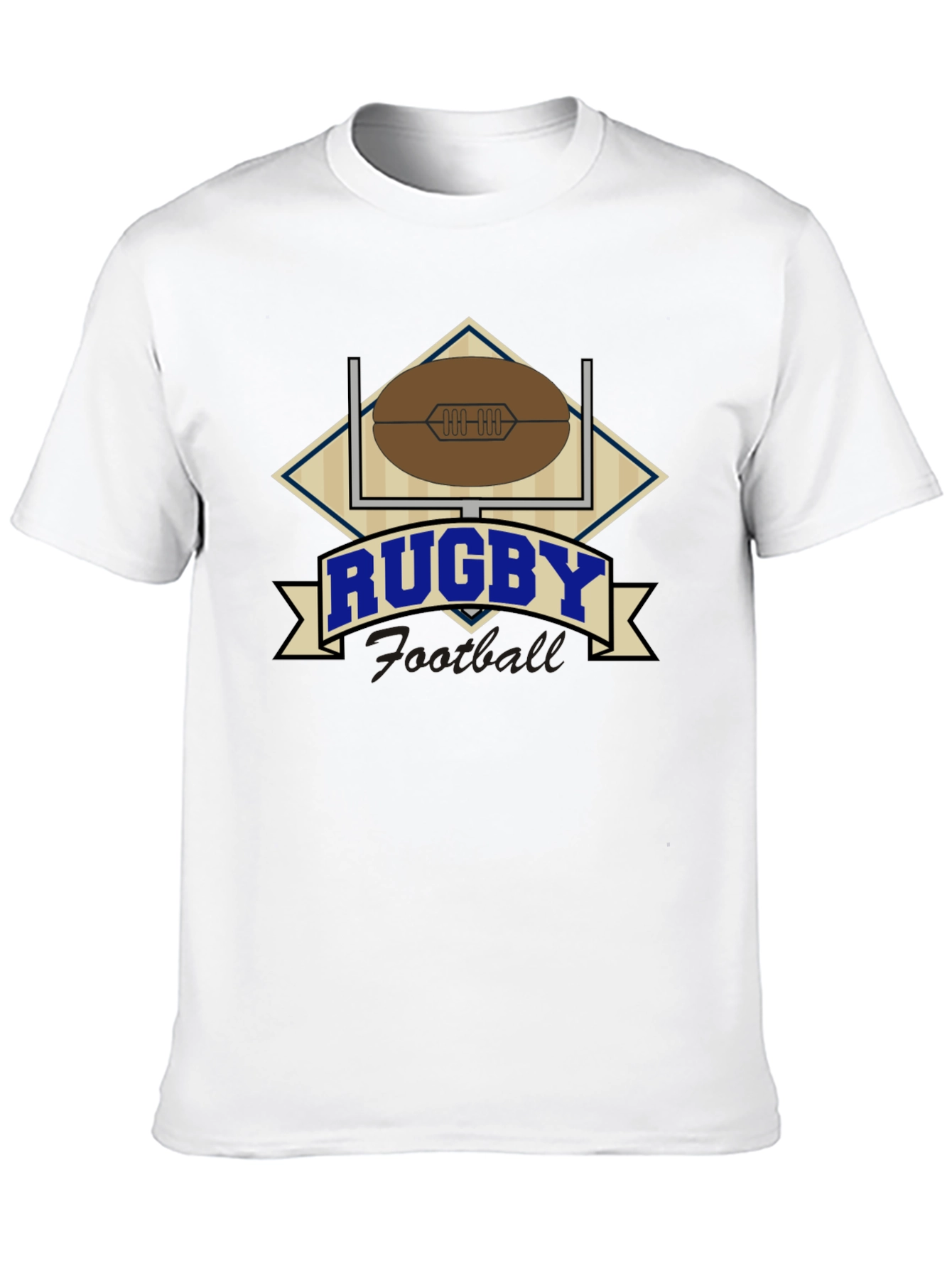 Rugby Football Graphic Black T-Shirt