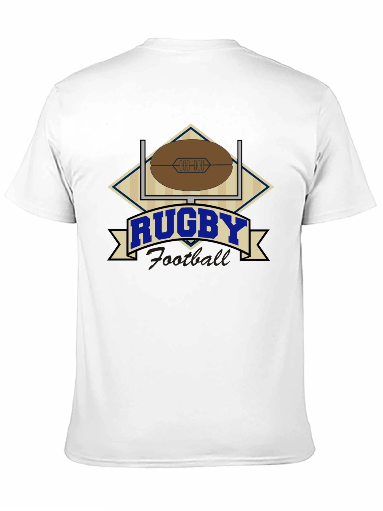 Rugby Football Graphic Black T-Shirt