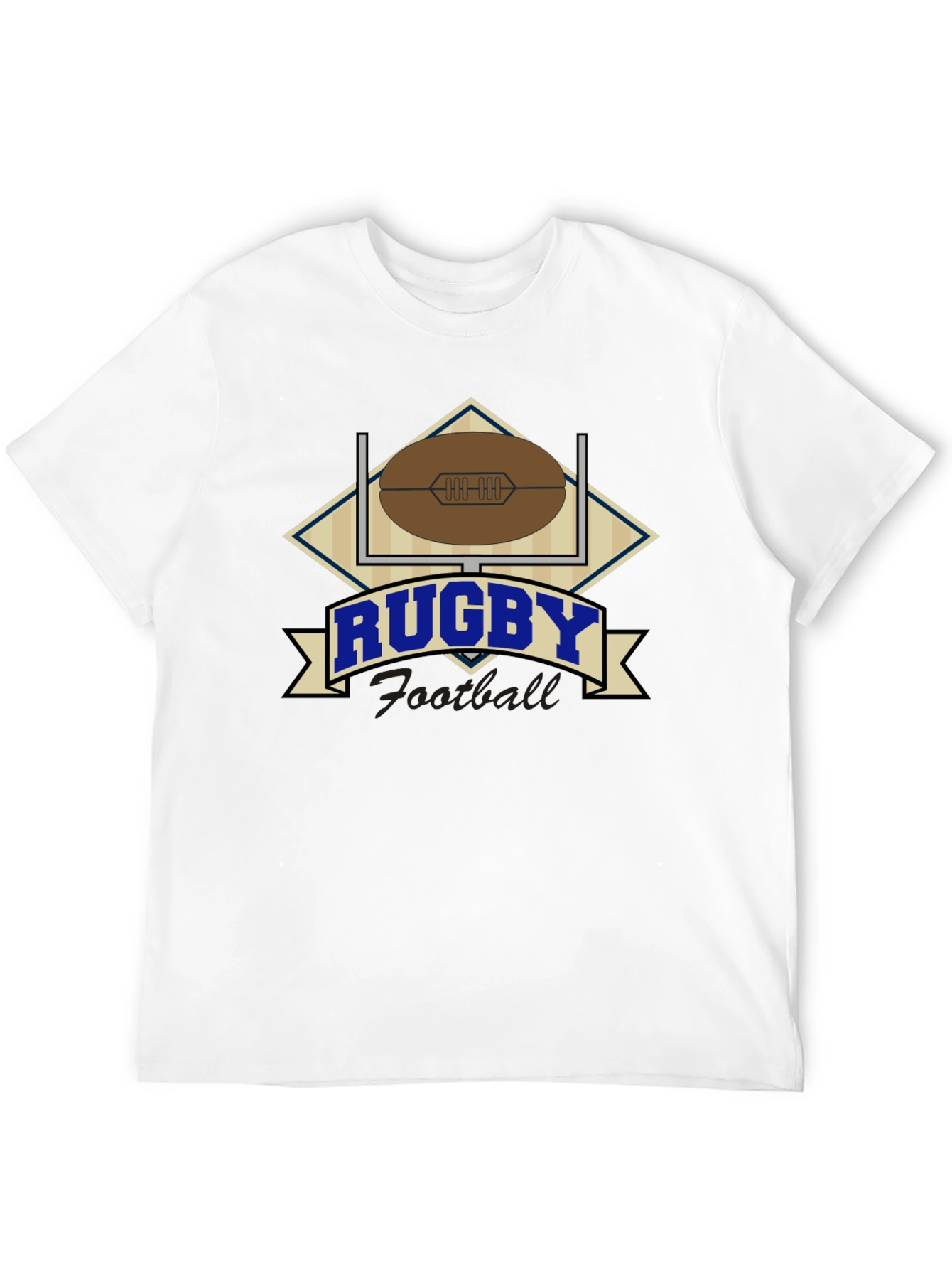 Rugby Football Graphic Black T-Shirt