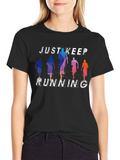 Just Keep Running Graphic Tee - Mens Black T-Shirt