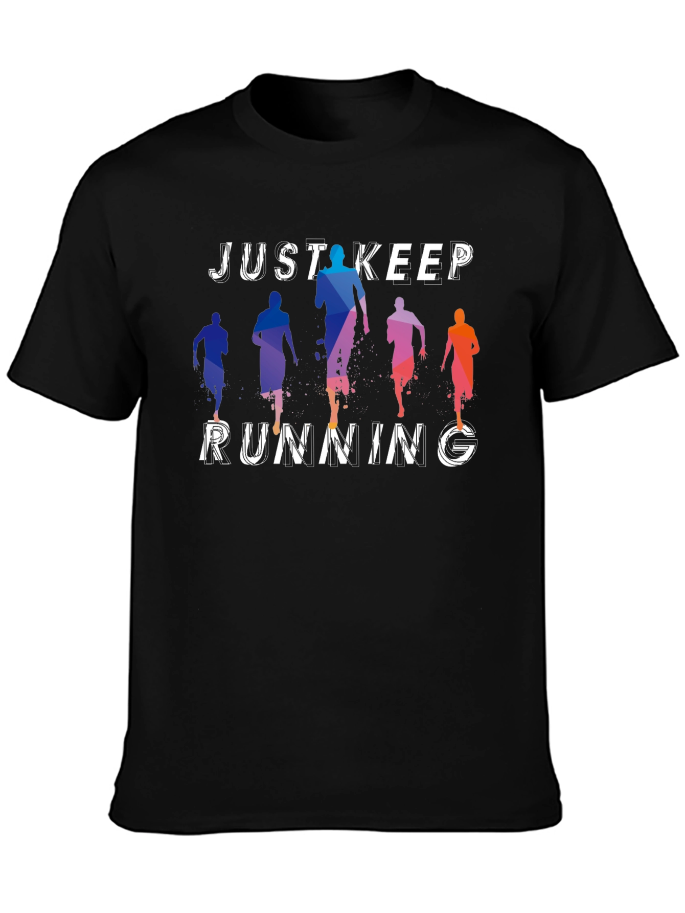 Just Keep Running Graphic Tee - Mens Black T-Shirt