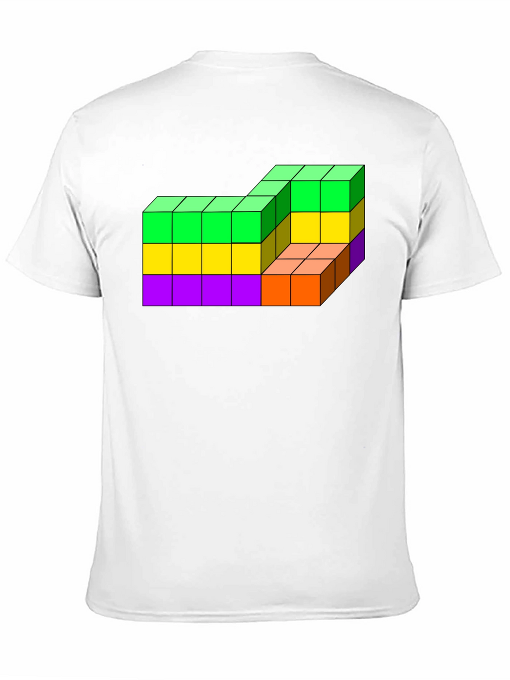 Tetris Cube Block Graphic T-Shirt