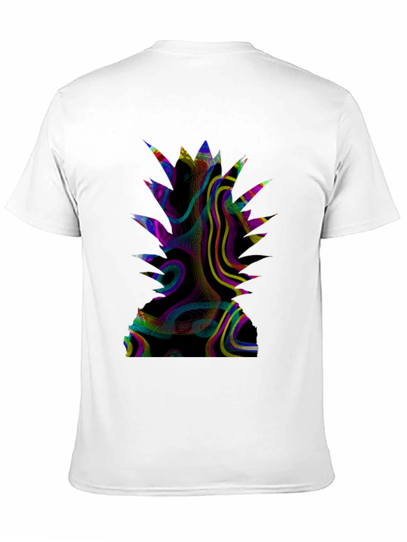 Abstract Pineapple Graphic Print Black T-Shirt