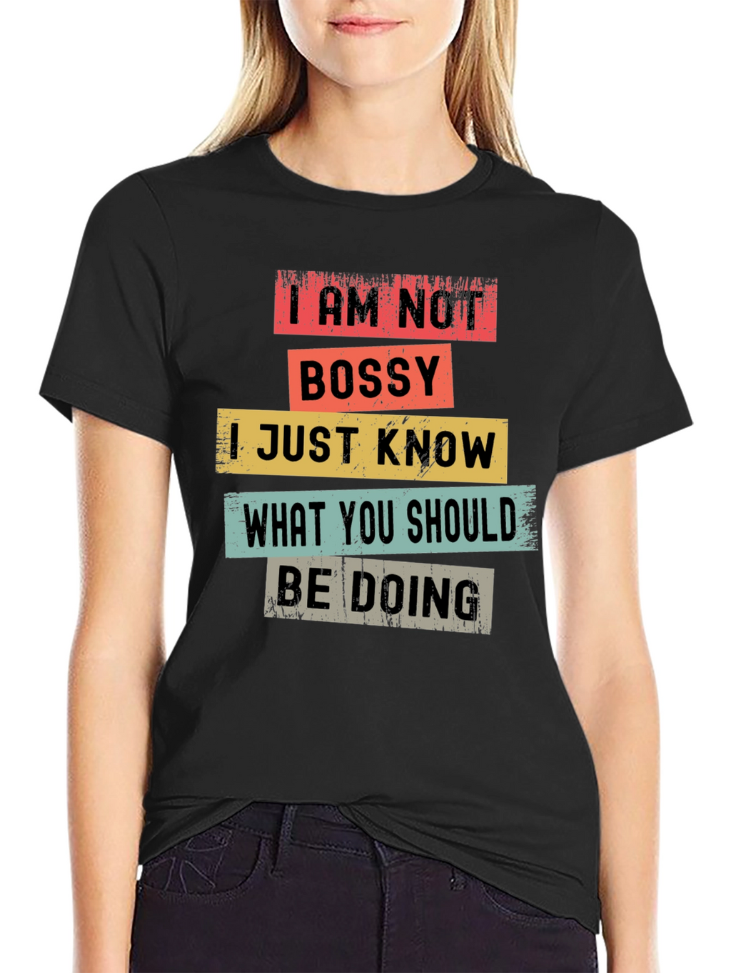 I AM NOT BOSSY Mens Black T-Shirt