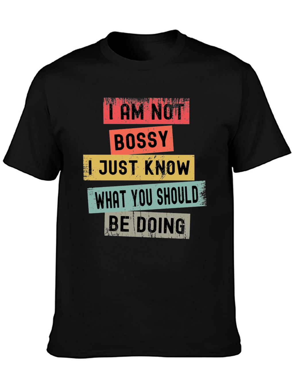 I AM NOT BOSSY Mens Black T-Shirt