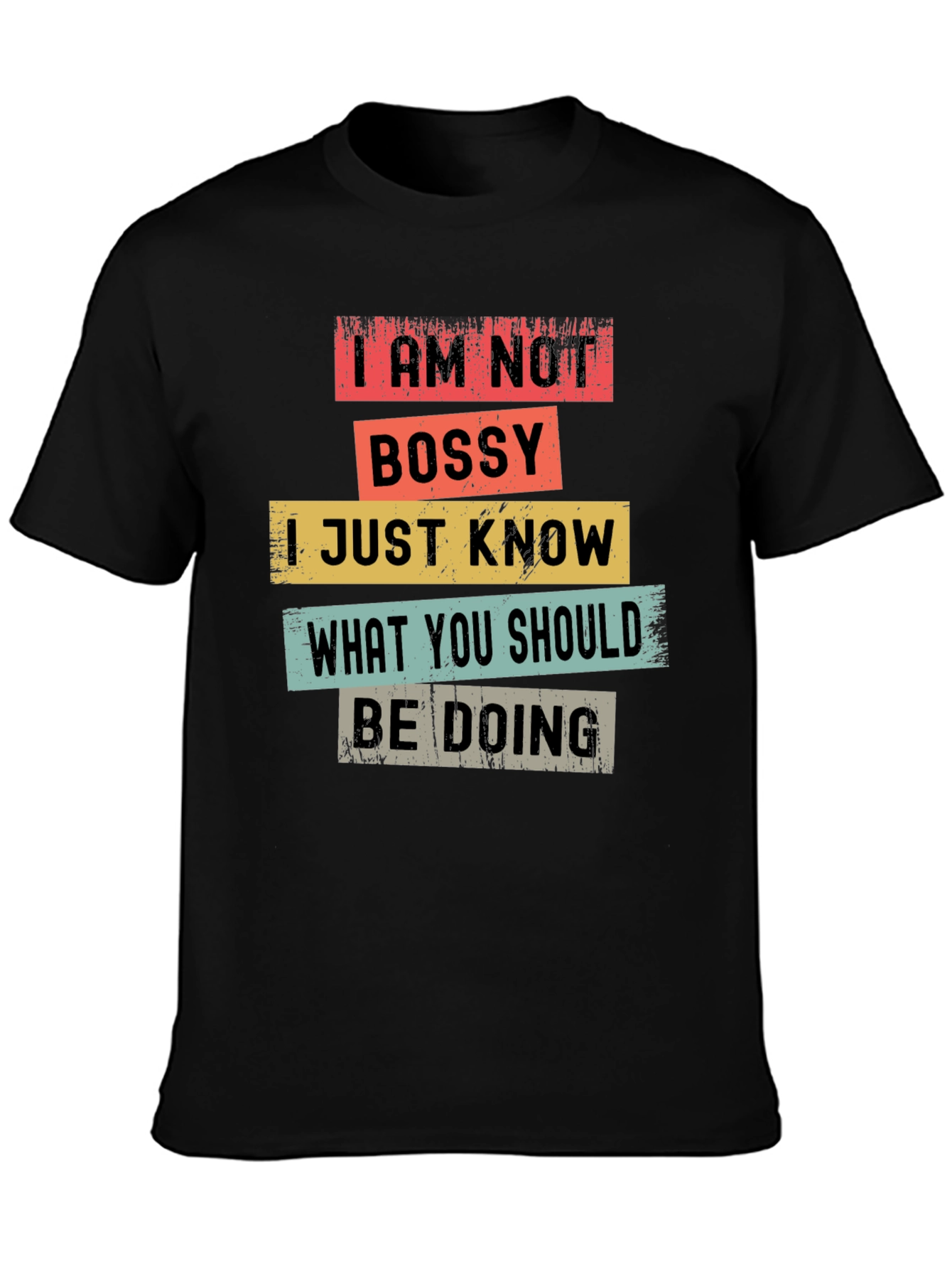 I AM NOT BOSSY Mens Black T-Shirt