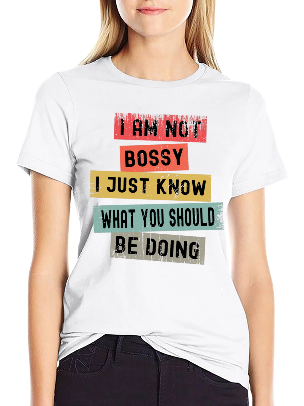 I AM NOT BOSSY Mens Black T-Shirt