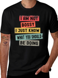 I AM NOT BOSSY Mens Black T-Shirt