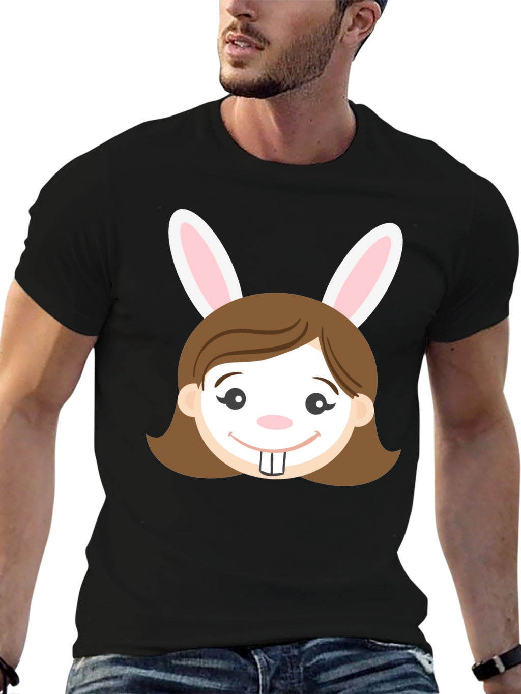 Bunny Girl Graphic T-Shirt - Easter Fun!