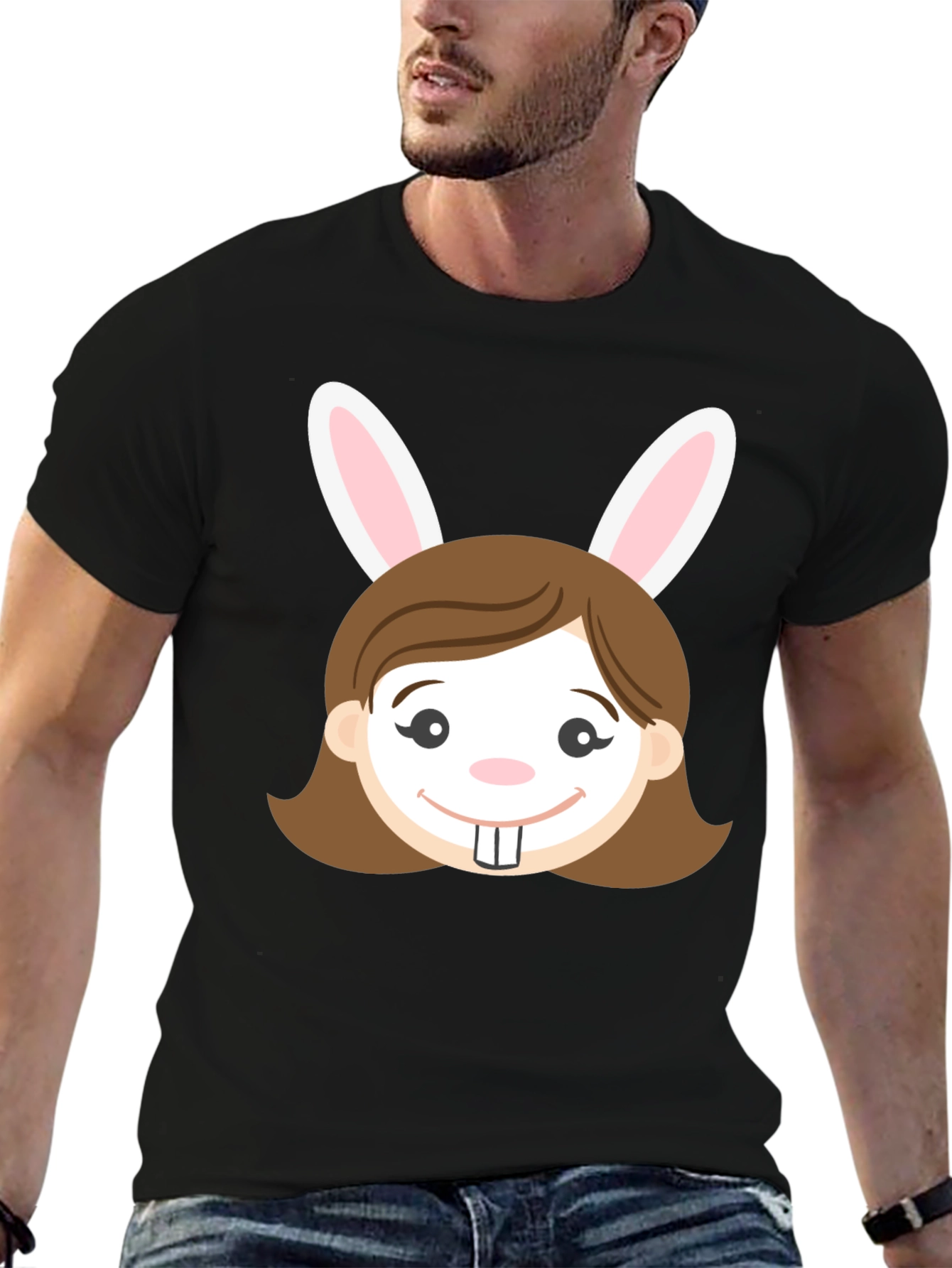 Bunny Girl Graphic T-Shirt - Easter Fun!