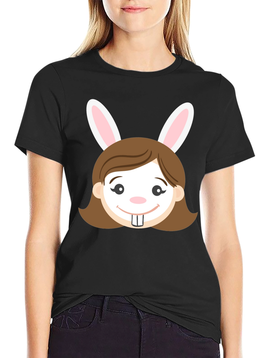 Bunny Girl Graphic T-Shirt - Easter Fun!