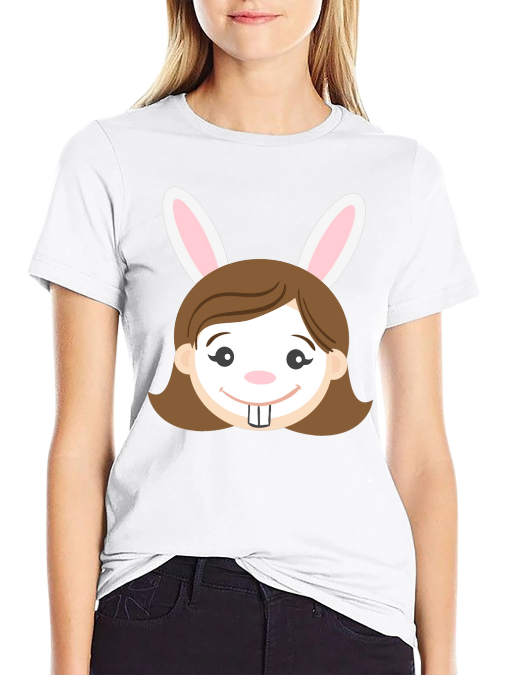 Bunny Girl Graphic T-Shirt - Easter Fun!